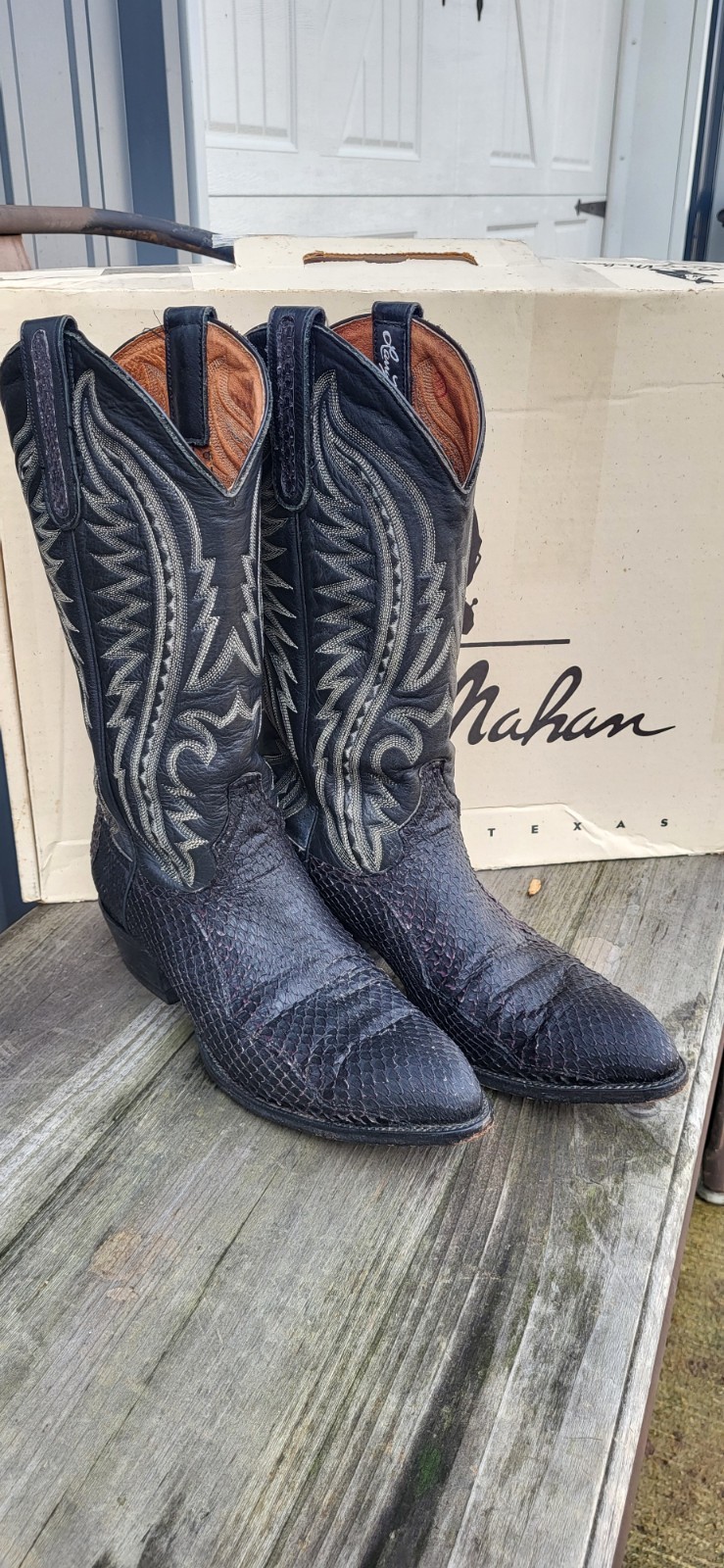 Larry Mahan Python Black Exotic Python Snakeskin … - image 4