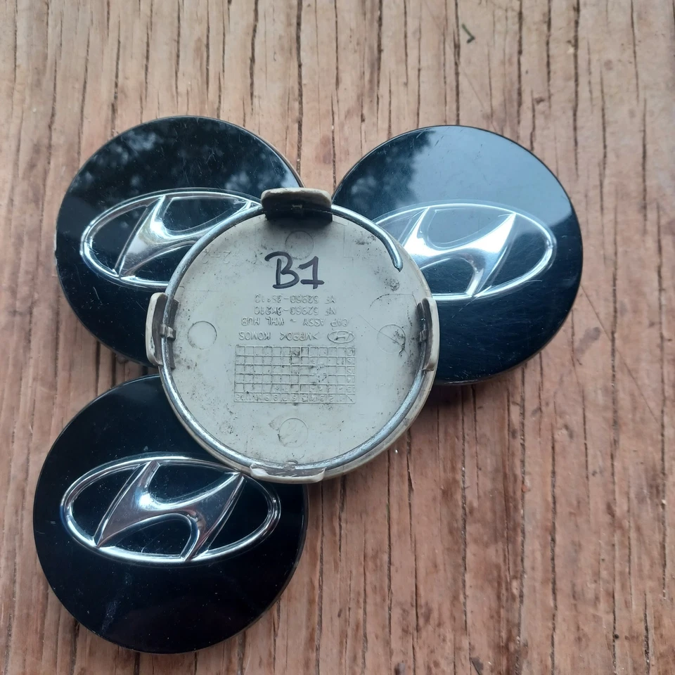 现代索纳塔图森 Azera 中心盖 4 件套,1998 - 2019 年 p/n 52960 3S110 B1 — 第 3/3 张图片