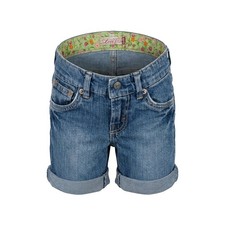 Levis Girls Denim Shorts Size 6 Blue Floral Waistband Adjustable Waist 1136