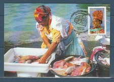carte 1er jour portraits régions France vivre coiffe Madras 971 Basse-Terre 2004