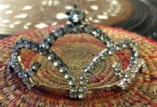 3" Vintage Silver-Toned Metal Doll Tiara Adorned With Prong Set Rhinestones