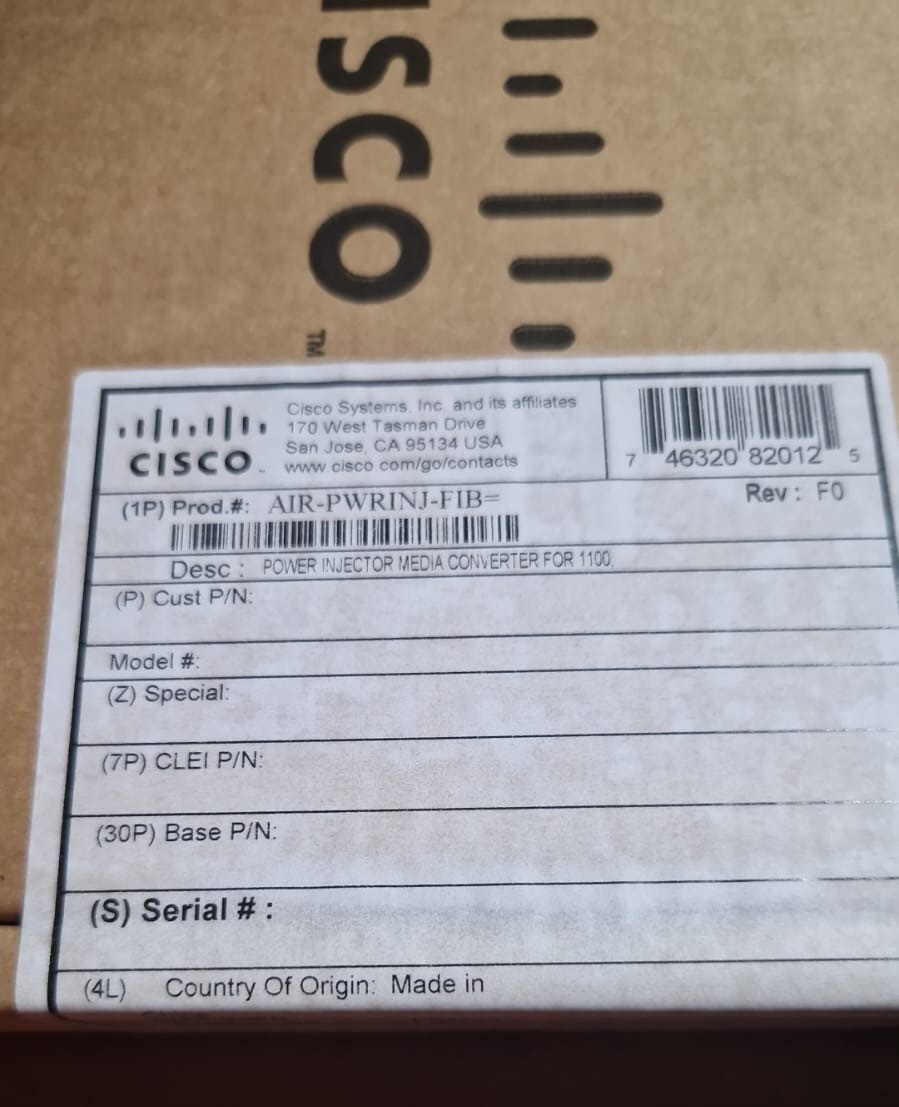 Injecteur Cisco AIR-PWRINJ-FIB convertisseur fibre optique pour étendre le réseau 1100