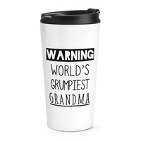 Warnung World's Grumpiest Oma Reise Becher Tasse MüRrisch Toll Beste Oma Lustig