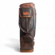 Authentic Vintage LOUISVUITTON Louis Vuitton Golf Caddy Bag Brown Leather