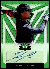 2020 Leaf Valiant #PA-RA1 Ronald Acuna Portrait Autographs Green #/99 F3