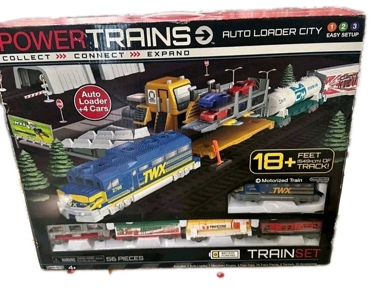 Two Power Set Train Power City Trains Auto Loader City Train Set Pacific Jakks RARE, NEW ...