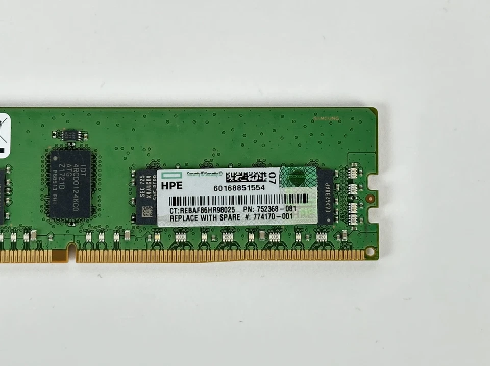HPE HP 1x 8GB 1Rx4 PC4-2133P-R Reg RDIMM ECC DDR4 Server RAM Memory 752368-081 - Image 3 of 4