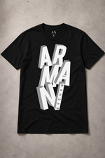 Armani Exchange White Logo Cotton Crew Neck Short Sleeve Men's T-Shirt
