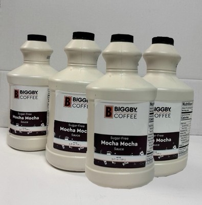BIGGBY COFFEE SUGAR FREE MOCHA THICK / SAUCE SYRUP FRESH 4 PACK UNOPENED NEW