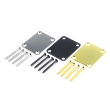 Neck Plate for Strat Stratocaster & Tele Telecaster Guitars &ndash; Chrome Black Gold
