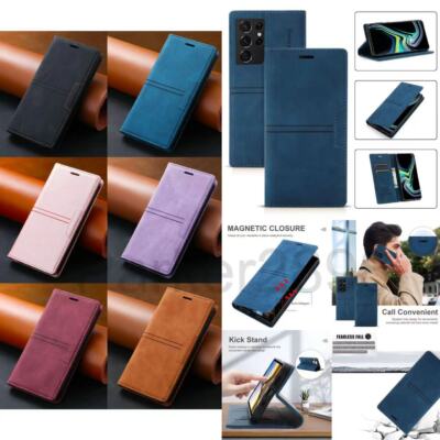 Hülle für Samsung S23 S22 S21 S20 S10 S9 Ultra Plus FE Leder Geldbörse Flip Cover