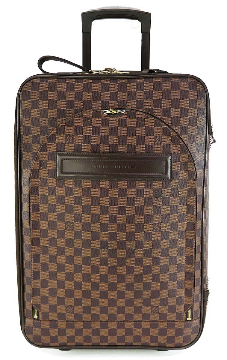 Authentic LOUIS VUITTON Canvas Damier Ebene Luggage Pegase 55 Travel  Suitcase