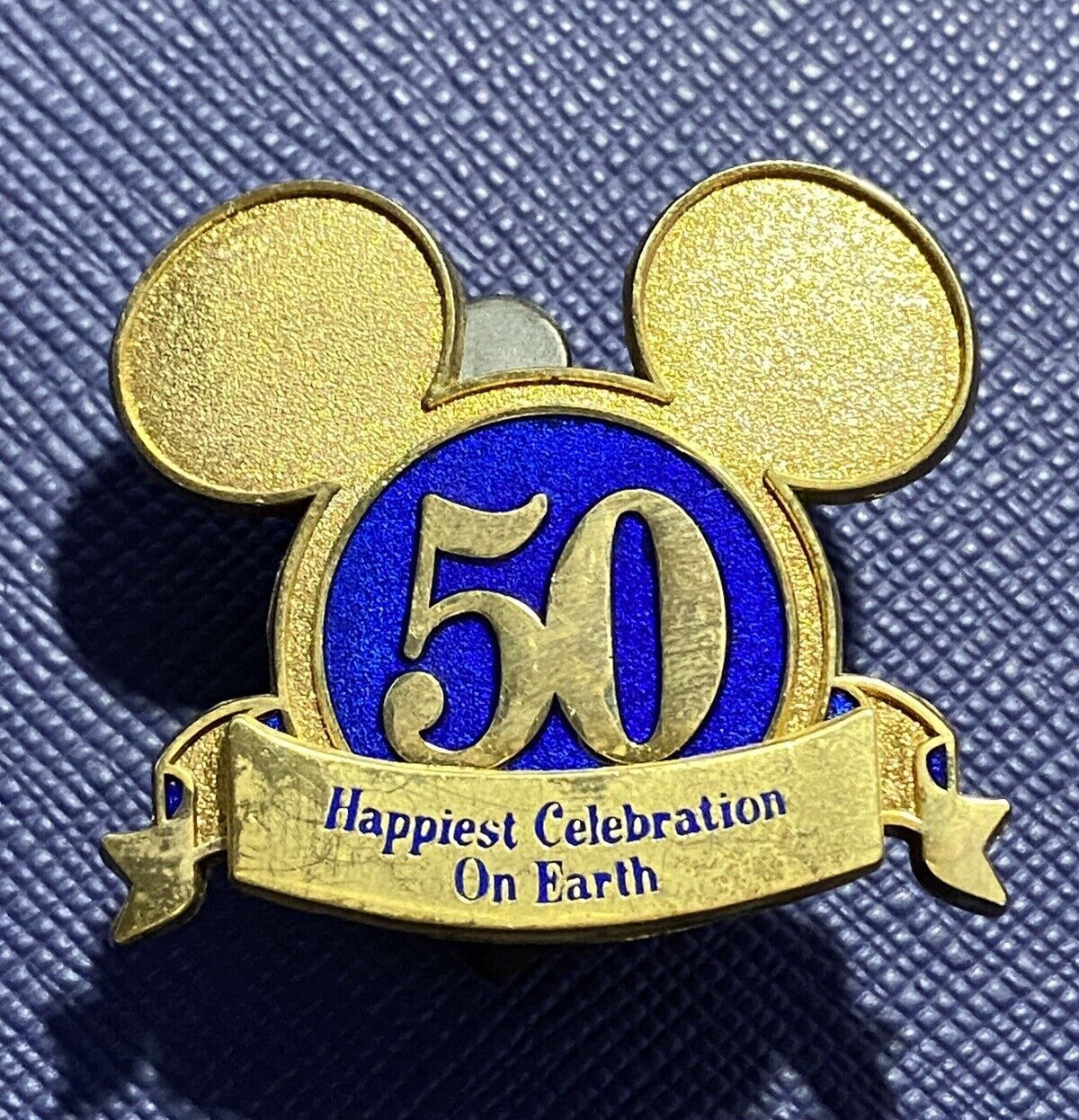 Disney Core Mickey Mouse Ears Hat Trading Pin Gold Happiest Celebration Earth