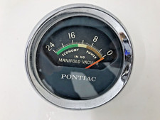 1964-67 Pontiac Manifold Vacuum Gauge Console Mounted Chrome Housing Instrument