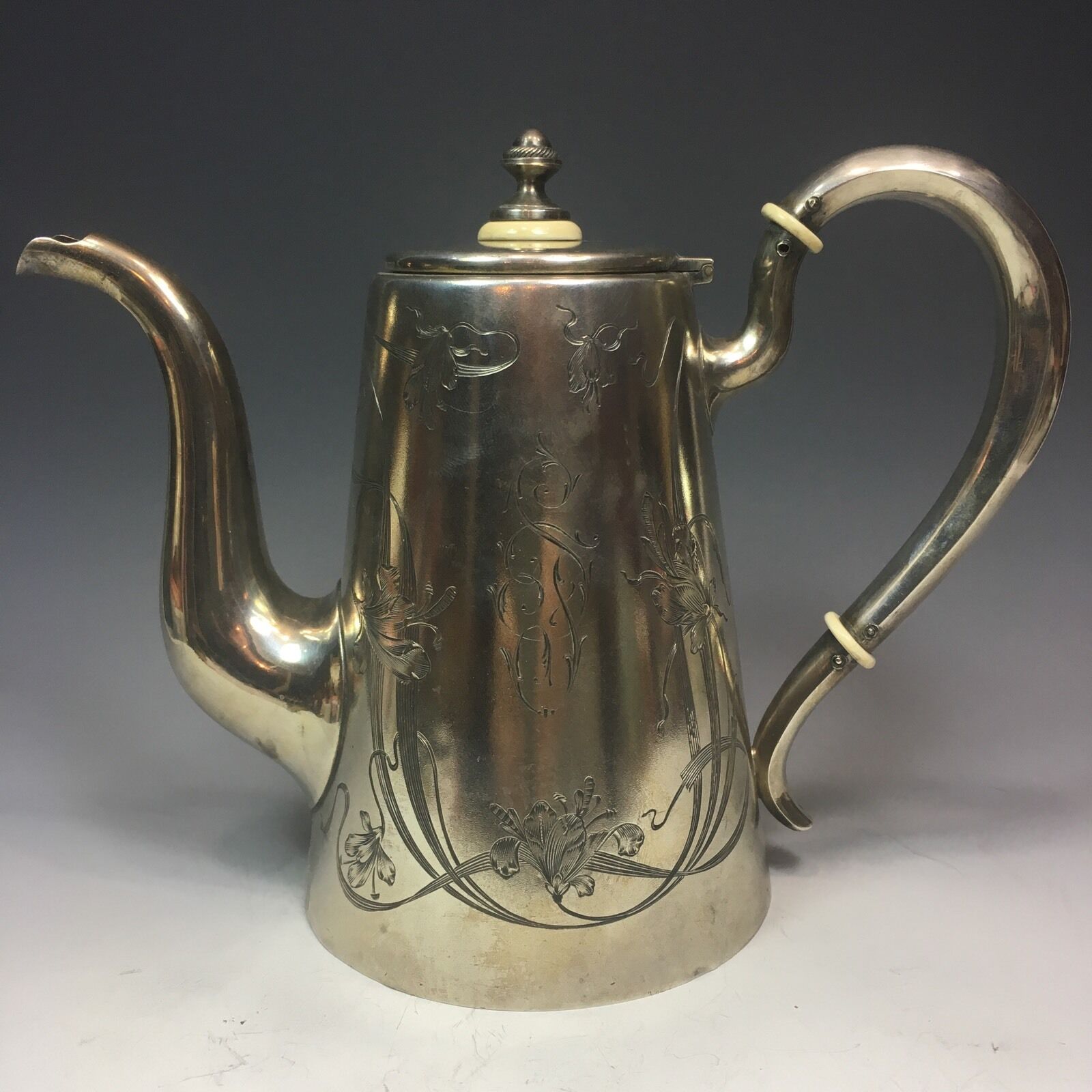 Import antique russian 84 silver nouveau art imperial Cheap sale teapot