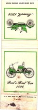 Ford's First Car 1896 Maxwell 1908 Vintage Matchbook Cover