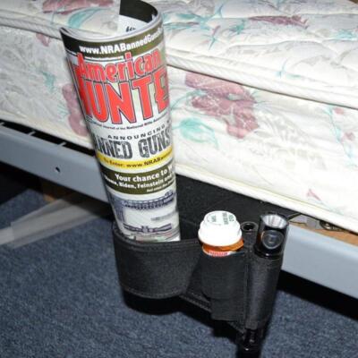 Concealed Under Car Seat Mattress Bedside Gun Pistol Handgun Holster Mag Holder