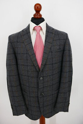 Eduard Dressler Soft Tweed Sakko G.52 Schurwolle Anthrazit Grau absol. Top Zust.