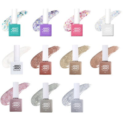 Jello Jello Glitter Gel Nail Polish 10ml 11 Color UV LED Gel Varnish K-Beauty