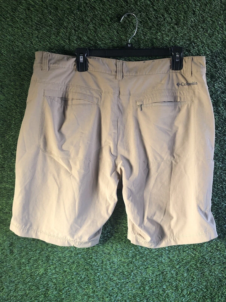 Pantalones Cortos Columbia Cargo Para Hombre 38W Caqui Tostado Frente Plano Multi Bolsillo Algodón 9" Inse Foto 3 de 4