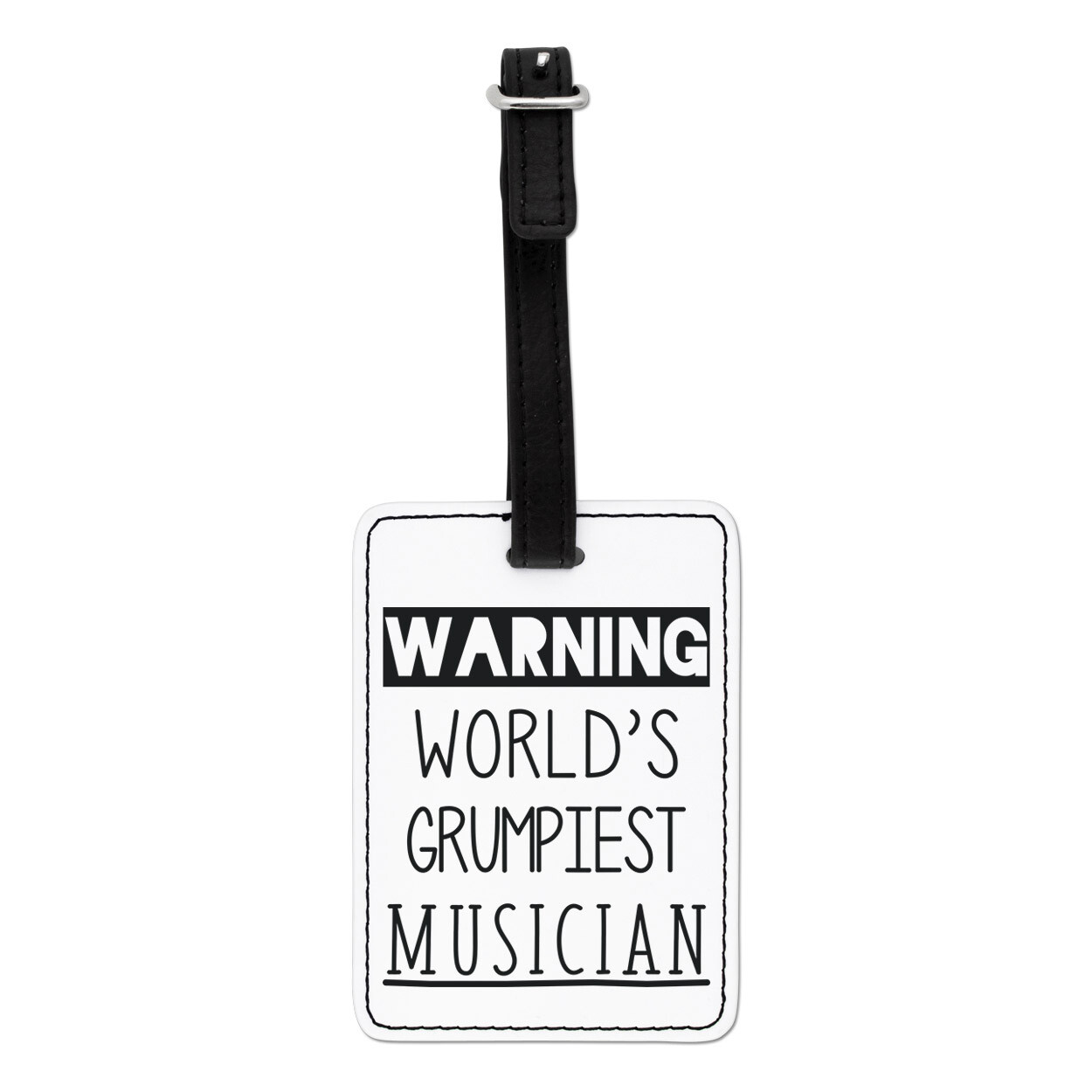 Avvertimento World's Grumpiest Musicista Visivo Bagaglio Tag Valigia Best Musica