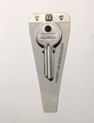 Hillman Axxess Brass House Entry Key Blank Nickel Plated #71
