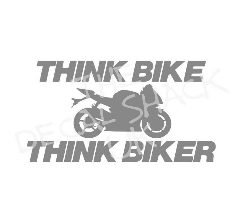 Adesivo Finestrino Motociclista Adesivo Think Bike Biker In Vinile Trasparente Per Auto E Moto - Decalcomania Glossy, Ideale Per Finestrini E Paraurti Sticker Biker Finestra Paraurti