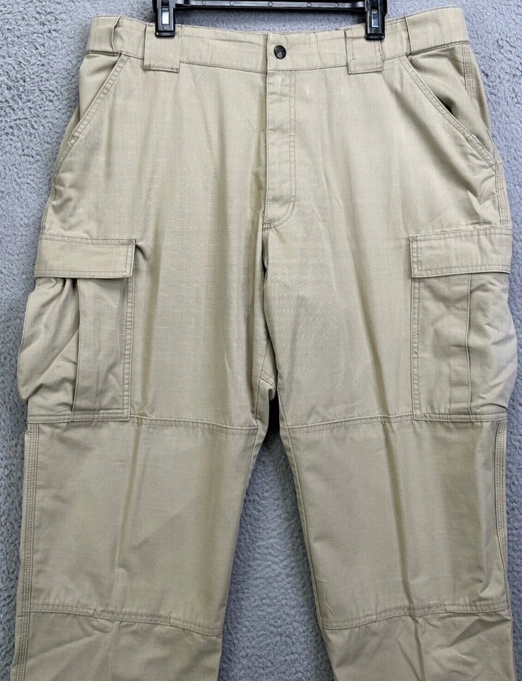 5.11 Tactical Pants Mens XL 39.5-43 Tan Cargo Work Military Ripstop Flat Front - Image 4 of 4