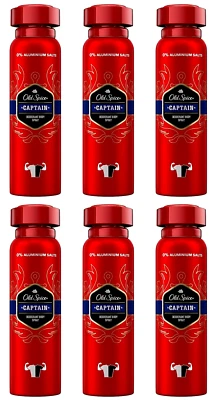 Old Spice CAPTAIN Deo Spray Deodorant Bodyspray für Männer 48h Frische 6x 150ml