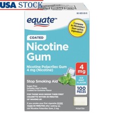 Nicotine Polacrilex Gum 4mg Ice Mint Flavor Stop Smoking Aid 100 Count NRT New