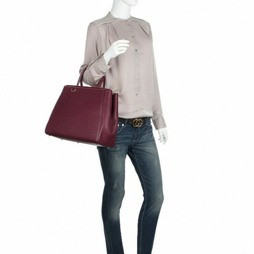Fendi EUC 2Jours 8BH250-d7E-FoD7N Blue Calfskin Leather 2 Way Hand/Shoulder Bag