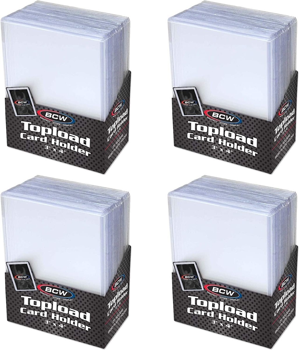 Trading Card Sleeves Hard Plastic Clear Case Holder 100 Baseball Cards  Topload