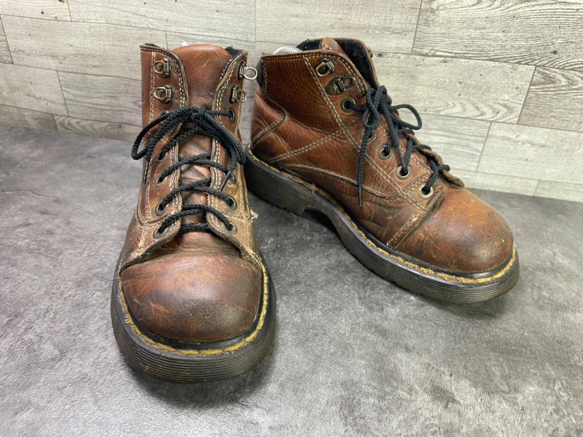 Dr. Martens Women Shoes Brown 8 M Leather Lace Up Casual Mid Top Boots