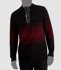 70 INC International Concepts Men's Red Ombr  Quarter-Zip Snap Sweater Size S
