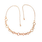 Rose Gold Plated Circle Link Chain w/ Rings of Swarovski Crystals ~ 36"