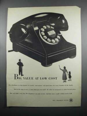 1950 Bell Telephone System Ad - Big Value at Low Cost