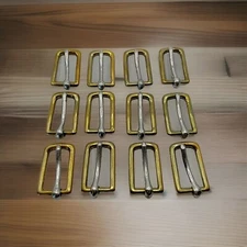 Horse Tack Set of 12 North & Judd 7/8" Two Toned Long Belt Buckles