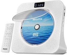 MEGATEK Portable CD Player Bluetooth for Home, Desktop Small, White