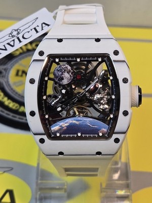 Invicta S1 Rally INTERSTELLAR Auto Men's Watch White W/ Skeleton Dial 41mm White