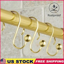 S Shaped Decorative Shower Curtain Hooks Stainless Steel Rust Proof Set of 12 US