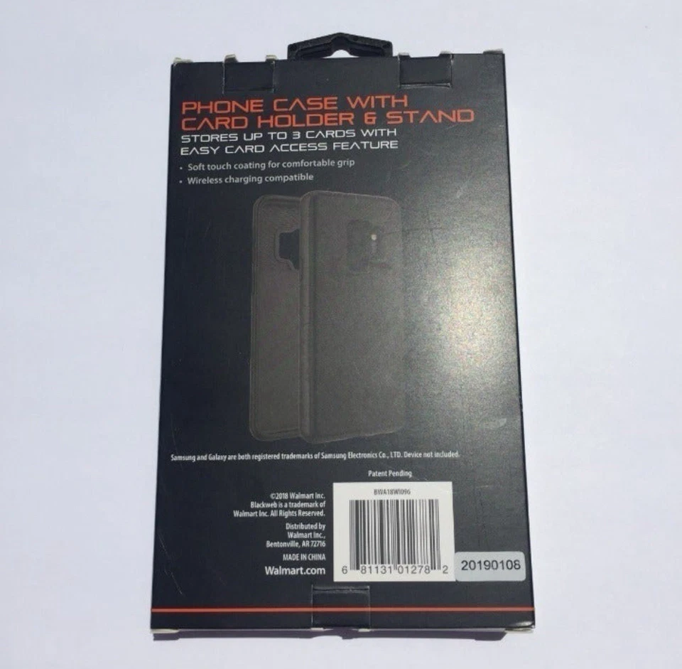 Funda de teléfono para Samsung Galaxy S9 con tarjetero y soporte Blackweb Foto 2 de 4