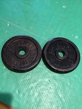 Lot of 2 Weider Barbell 5 lb Barbell Weight Plate standard 1" hole plates