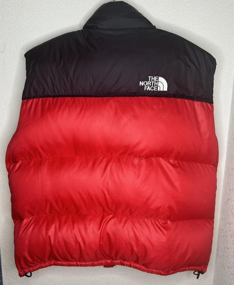 The North Face Vest Mens 2XL Red Black Nuptse Goose Down Puffer Outdoor - Image 2 of 4