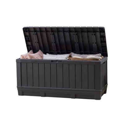 Keter Kentwood 92 Gallon Resin Deck Box-Organization and Storage for Patio Fu...