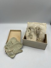 Vintage 1940  s Hand Crocheted Baby MITTINS/ ANTIQUE BootiesAS WELL See Pictures