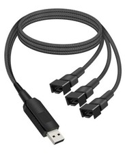 12V Step Up USB to Fan Power Adapter Cable,Full Speed USB A Male to 3 1 to 3