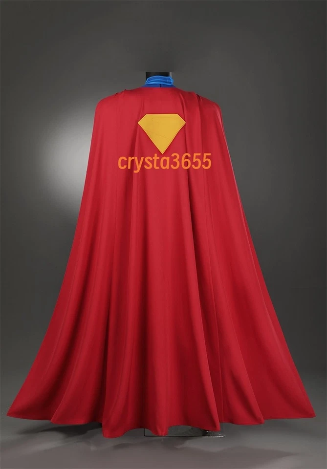 2025 Superman Cosplay Costume Superhero Halloween Outfit Blue Jumpsuit Boots Lot - Image 2 of 4