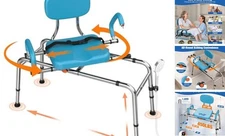 Sliding Shower Chair with Swivel Seat, 450lbs Shower Chair Tub Transfer Bench