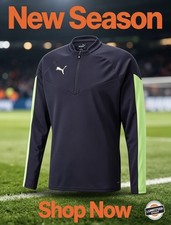 Image of PUMA individualFINAL Quarter‑Zip Top Navy/Neon L Men dryCELL 658039‑47 NWT