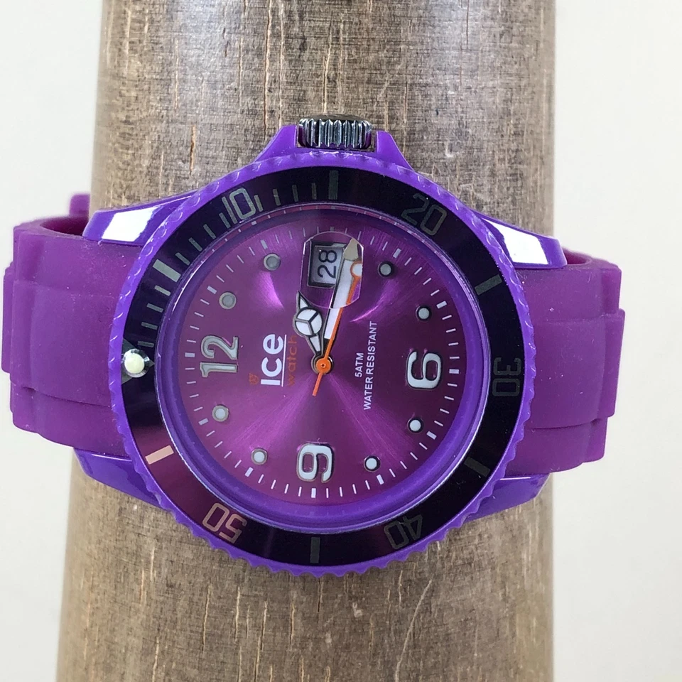Ice-Watch Women Fashion Purple Silicone Band Quartz Analog 40mm Watch 7 1/2" - Image 2 of 4